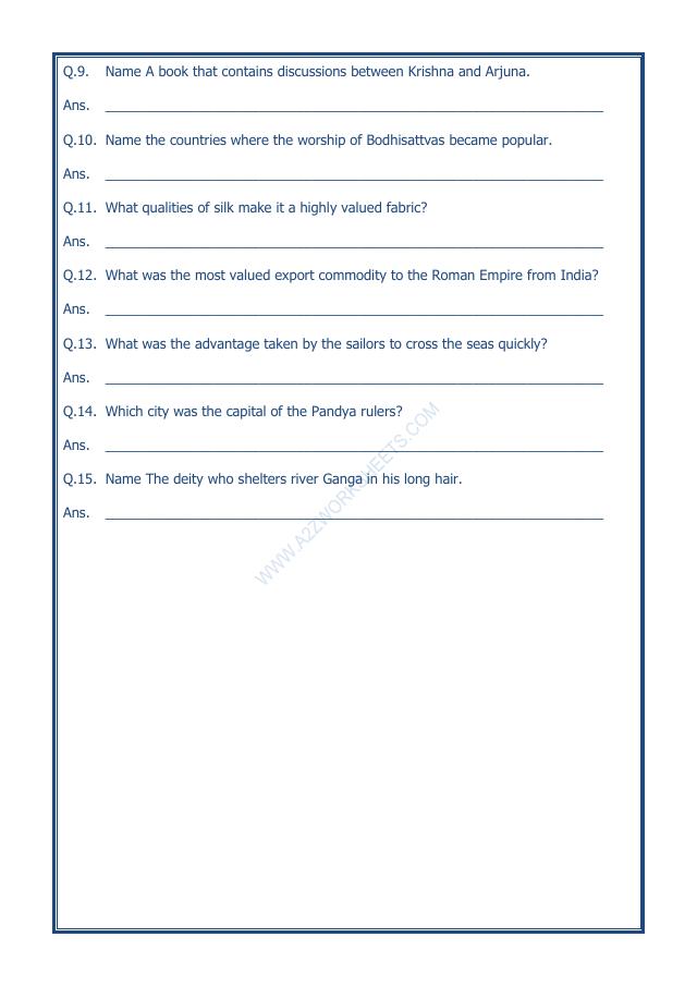 A2ZWorksheets:General Awareness-Our History and Heritage-Traders, Kings And Pilgrims-05