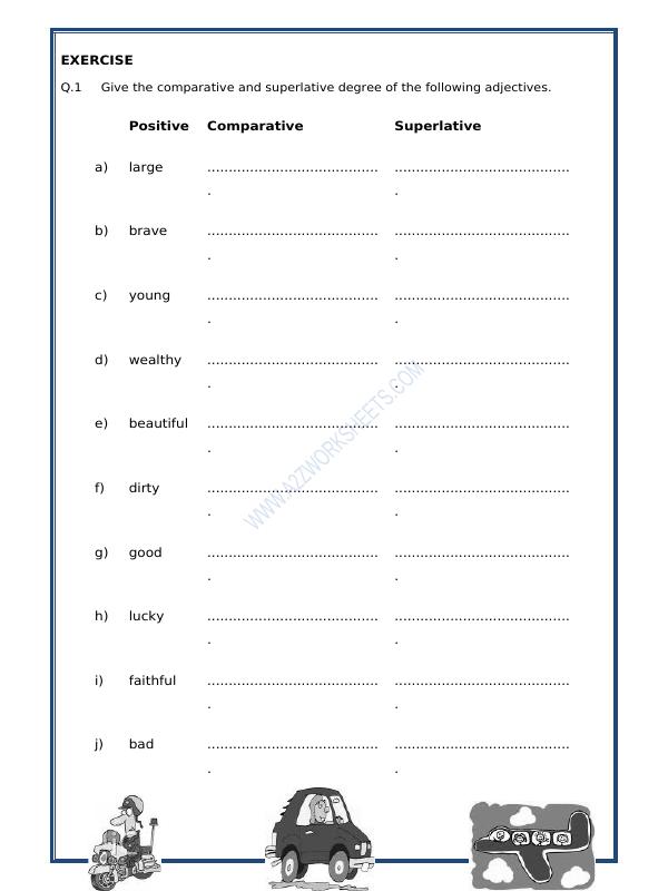 A2ZWorksheets:English-Grammar-Adjectives