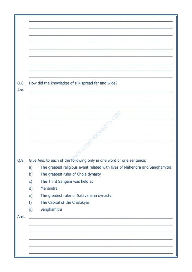A2ZWorksheets:General Awareness-Our History and Heritage-Traders, Kings And Pilgrims-08