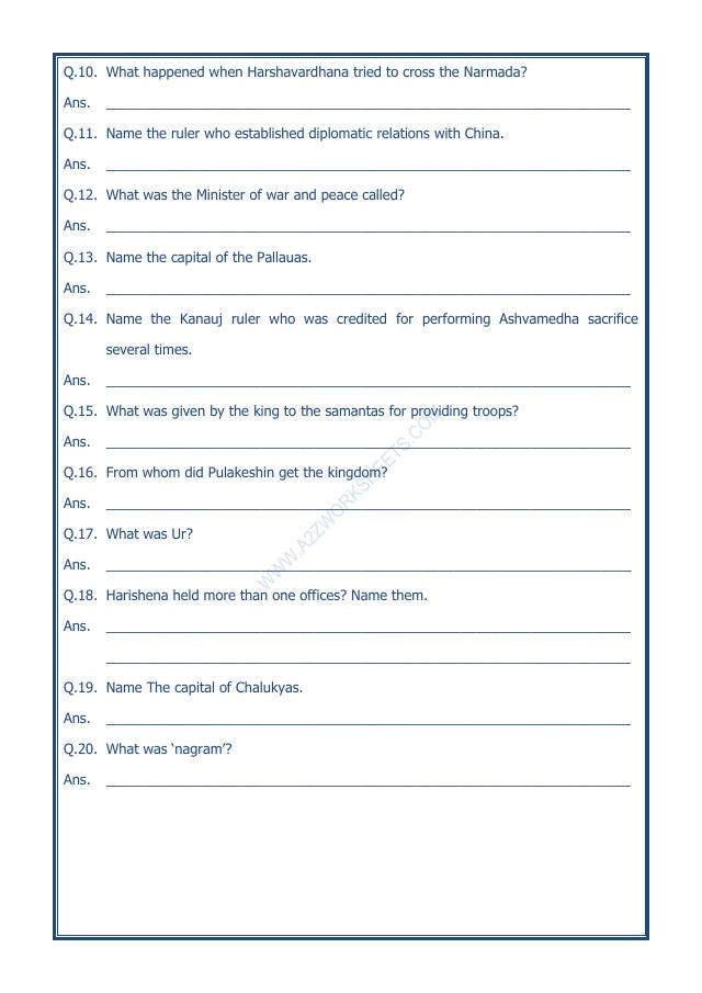 A2ZWorksheets:General Awareness-Our History and Heritage-New Empires And Kingdoms-02