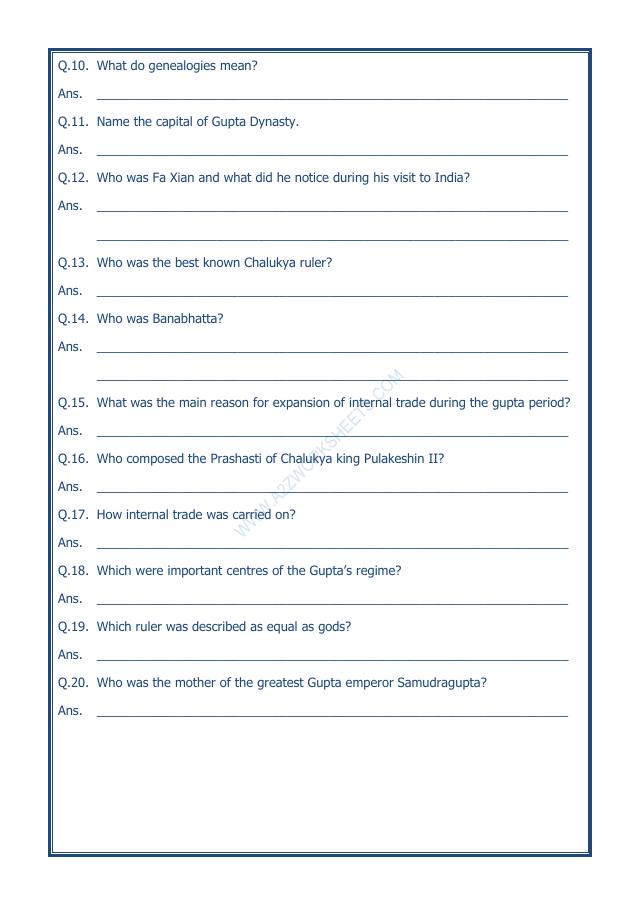 A2ZWorksheets:General Awareness-Our History and Heritage-New Empires And Kingdoms-03