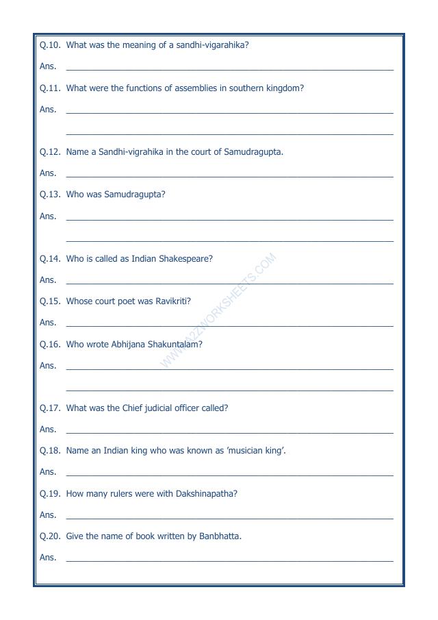 A2ZWorksheets:General Awareness-Our History and Heritage-New Empires And Kingdoms-04
