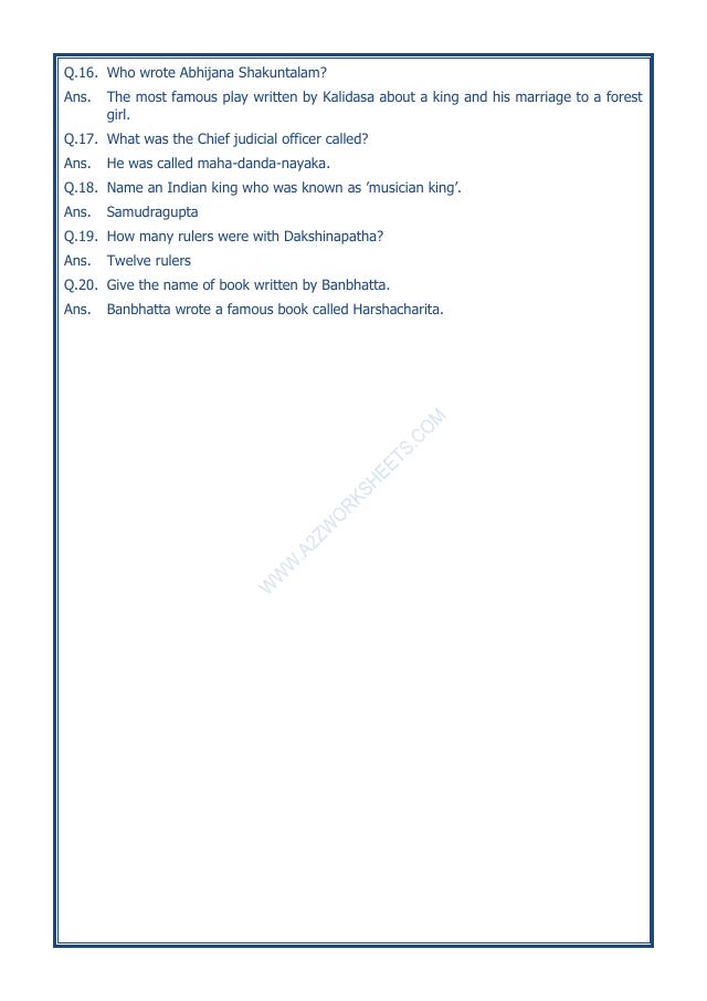 A2ZWorksheets:General Awareness-Our History and Heritage-New Empires And Kingdoms-04