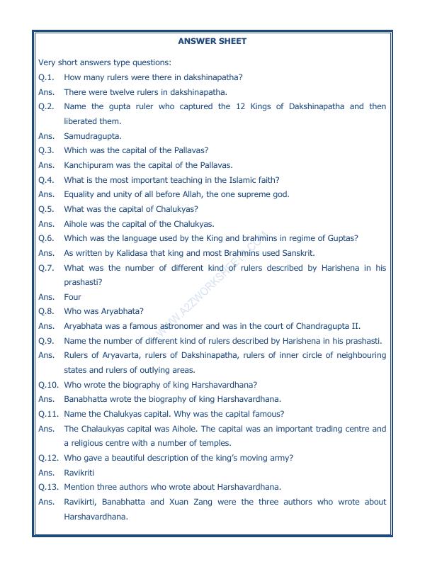 A2ZWorksheets:General Awareness-Our History and Heritage-New Empires And Kingdoms-05