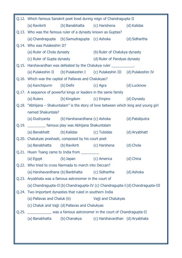 A2ZWorksheets:General Awareness-Our History and Heritage-New Empires And Kingdoms-07