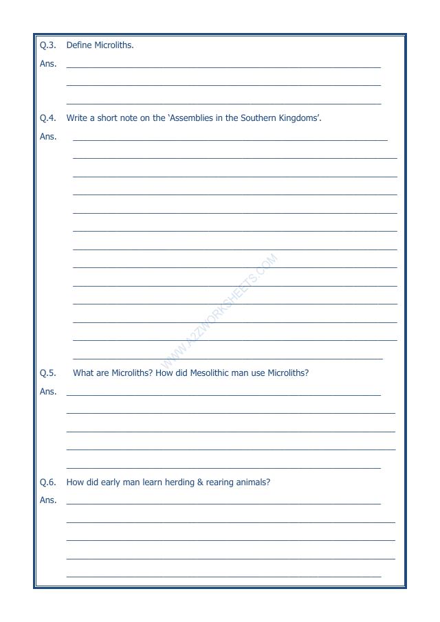 A2ZWorksheets:General Awareness-Our History and Heritage-New Empires And Kingdoms-10