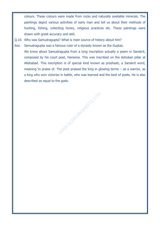 A2ZWorksheets:General Awareness-Our History and Heritage-New Empires And Kingdoms-10