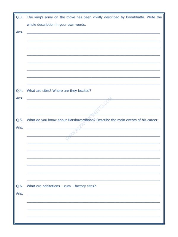 A2ZWorksheets:General Awareness-Our History and Heritage-New Empires And Kingdoms-11