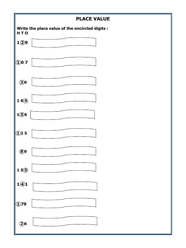 A2ZWorksheets:Maths-Place Value-Place Value