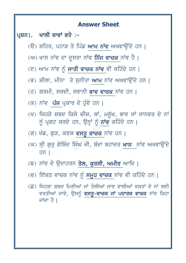 A2ZWorksheets:Language-Punjabi-Punjabi Grammar Naav-06