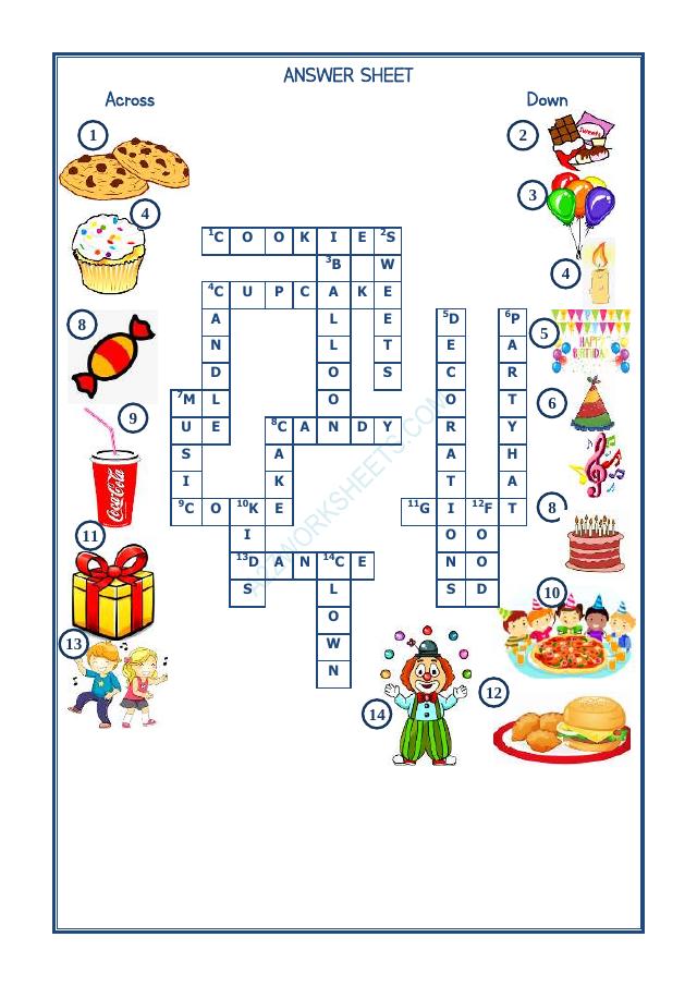 A2ZWorksheets:English-Reading-Cross Word -Birthday Party-02