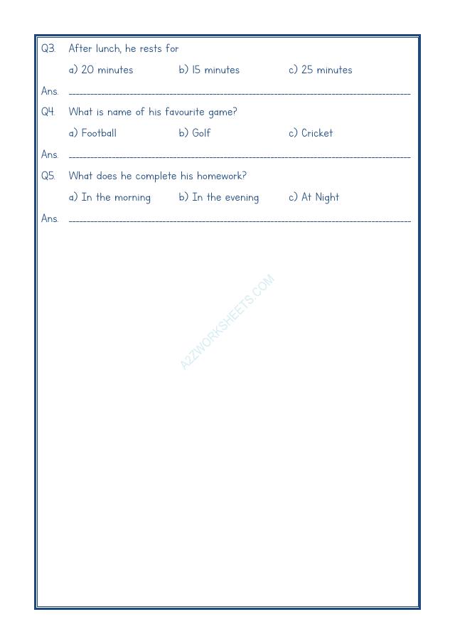 A2ZWorksheets:English-Reading-Comprehension Passage-27