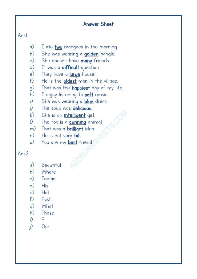 A2ZWorksheets:English-Grammar-English Adjectives Worksheet-08