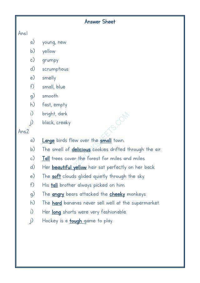 A2ZWorksheets:English-Grammar-English Adjectives Worksheet-13