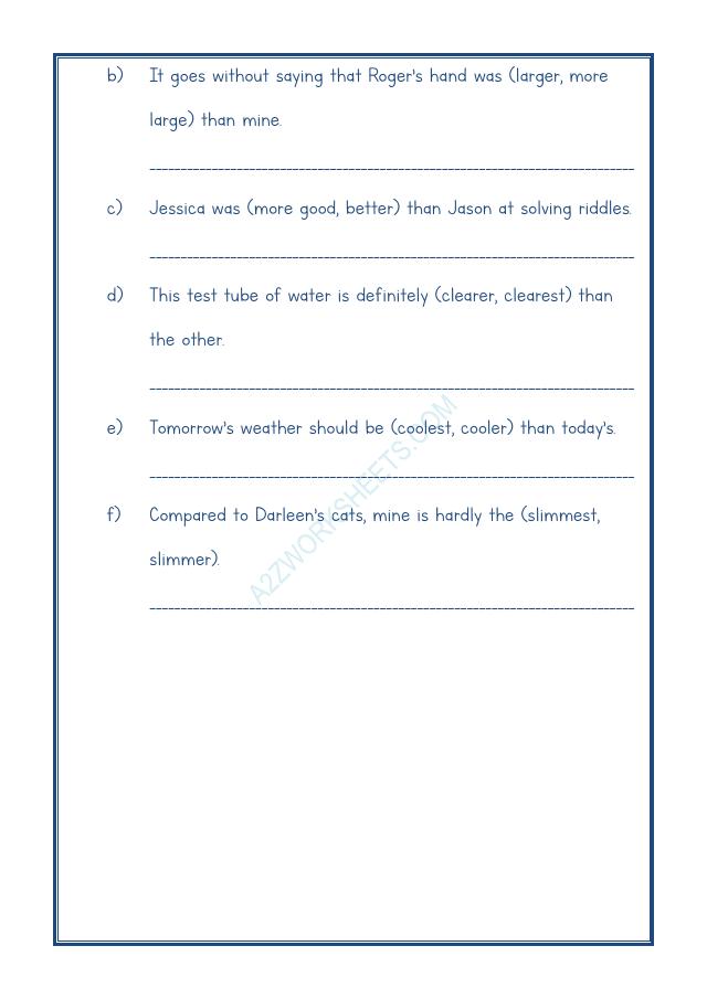 A2ZWorksheets:English-Grammar-English Adjectives Worksheet-12