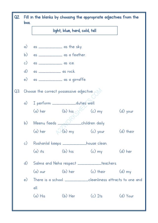 A2ZWorksheets:English-Grammar-English Adjectives Worksheet-05