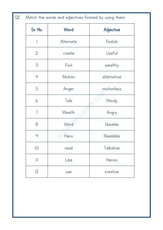 A2ZWorksheets:English-Grammar-English Adjectives Worksheet-06