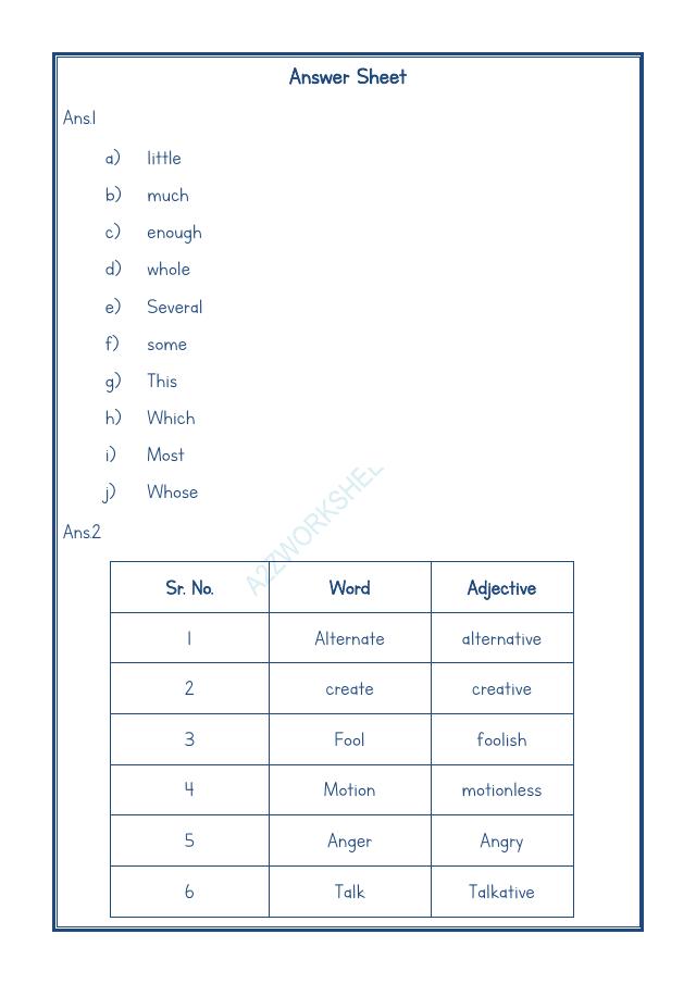 A2ZWorksheets:English-Grammar-English Adjectives Worksheet-06