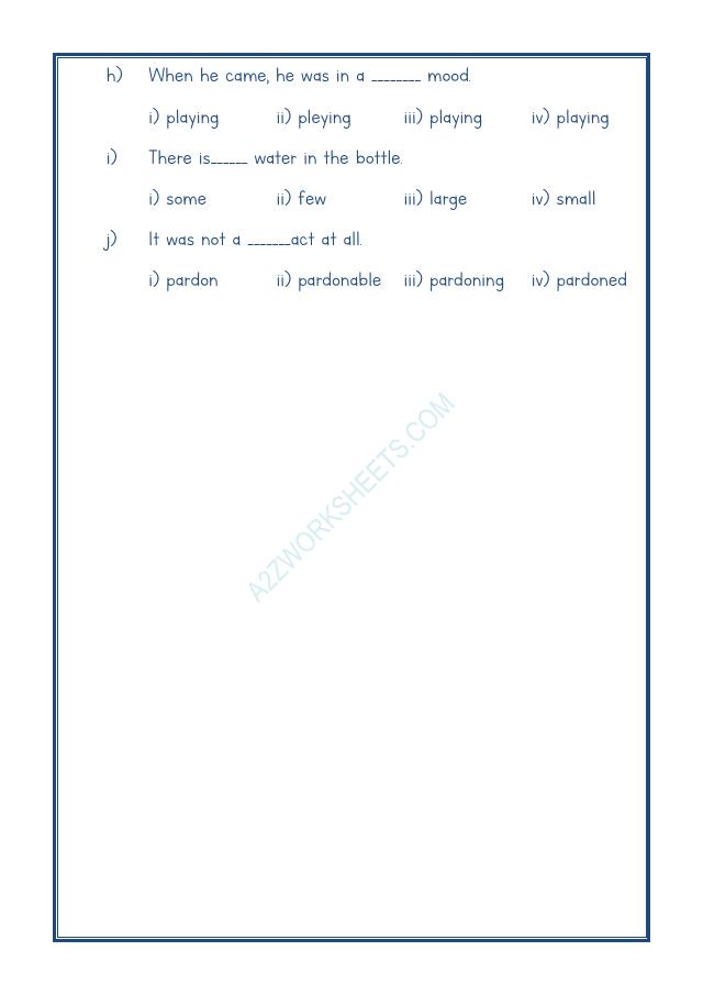 A2ZWorksheets:English-Grammar-English Adjectives Worksheet-11