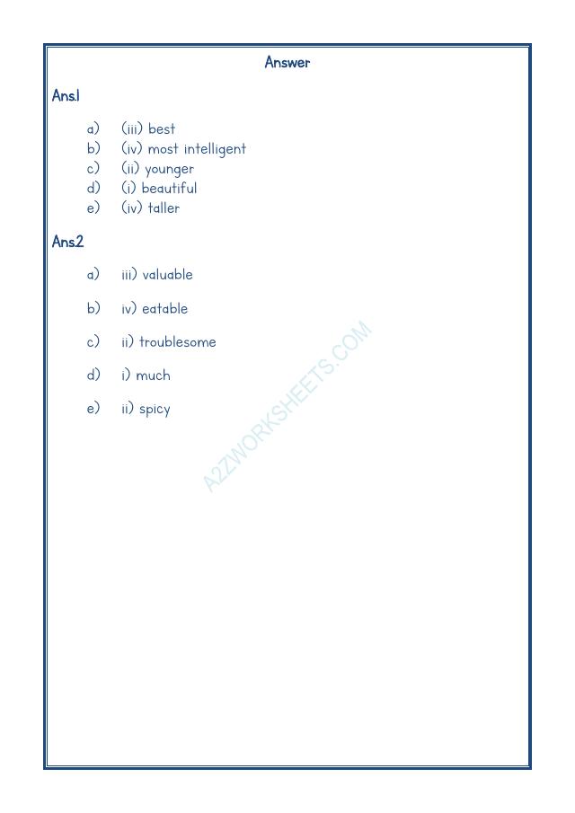 A2ZWorksheets:English-Grammar-English Adjectives Worksheet-13