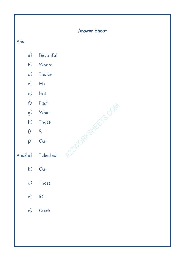 A2ZWorksheets:English-Grammar-English Adjectives Worksheet-02