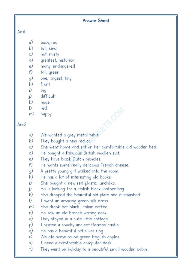 A2ZWorksheets:English-Grammar-English Adjectives Worksheet-03