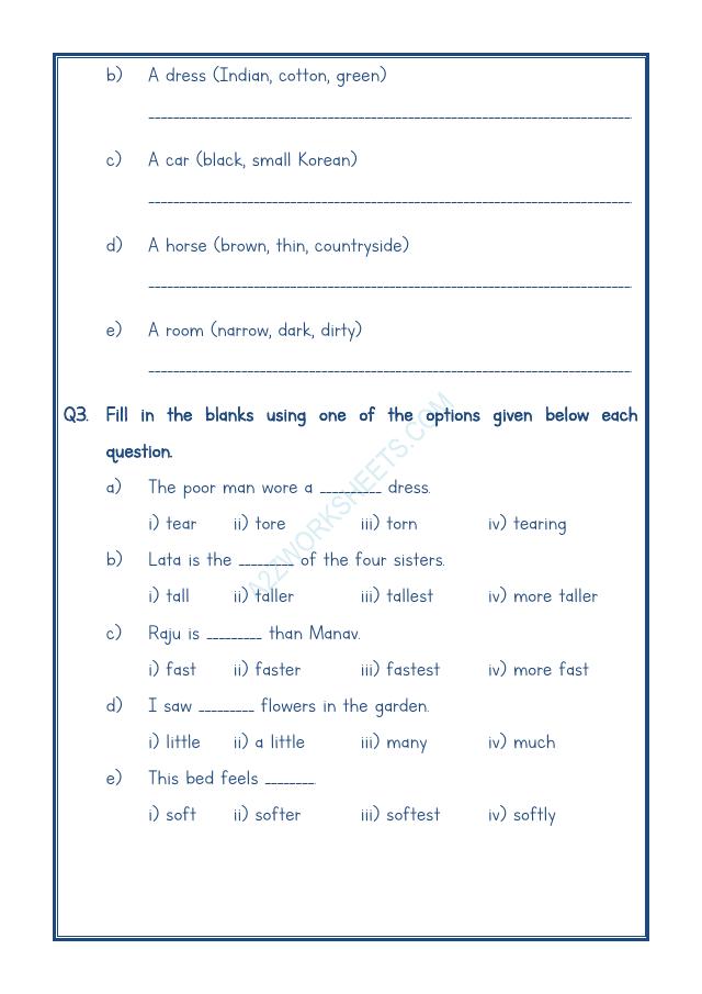 A2ZWorksheets:English-Grammar-English Adjectives Worksheet-08