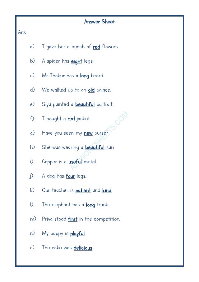 A2ZWorksheets:English-Grammar-English Adjective Worksheet-03