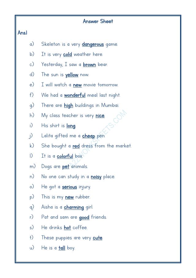 A2ZWorksheets:English-Grammar-English Adjective Worksheet-05