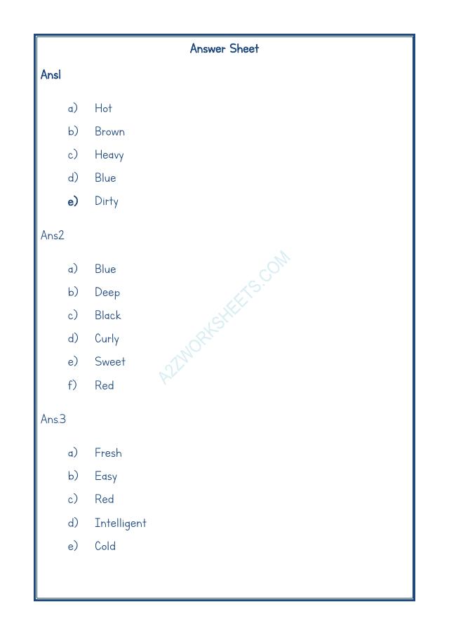 A2ZWorksheets:English-Grammar-Adjectives Worksheet-01
