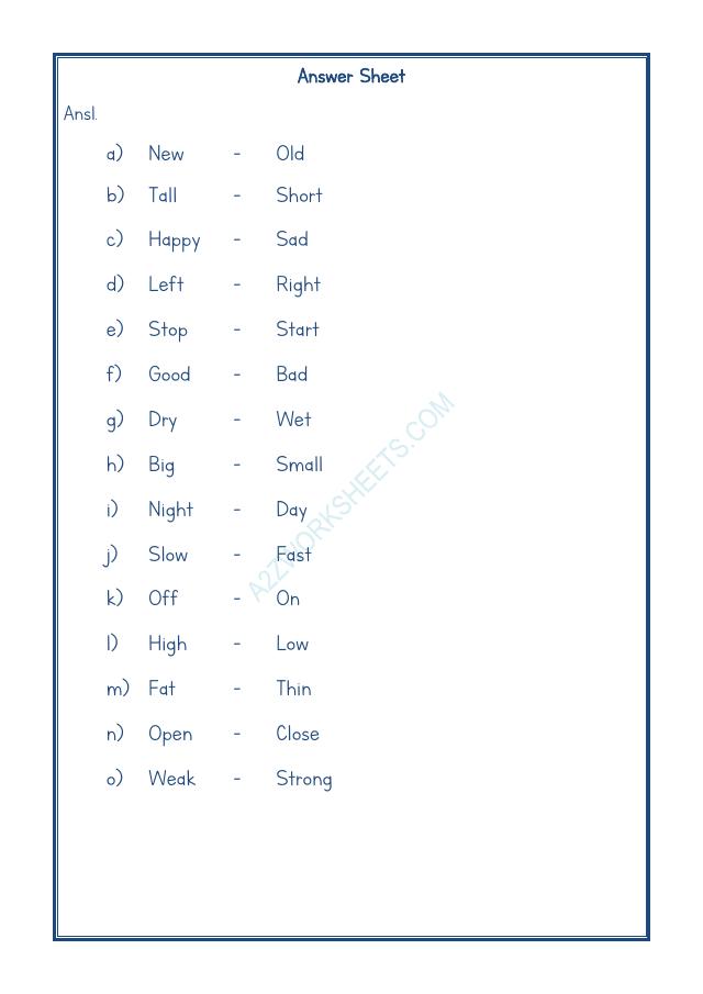 A2ZWorksheets:English-Grammar-Opposite Word-05