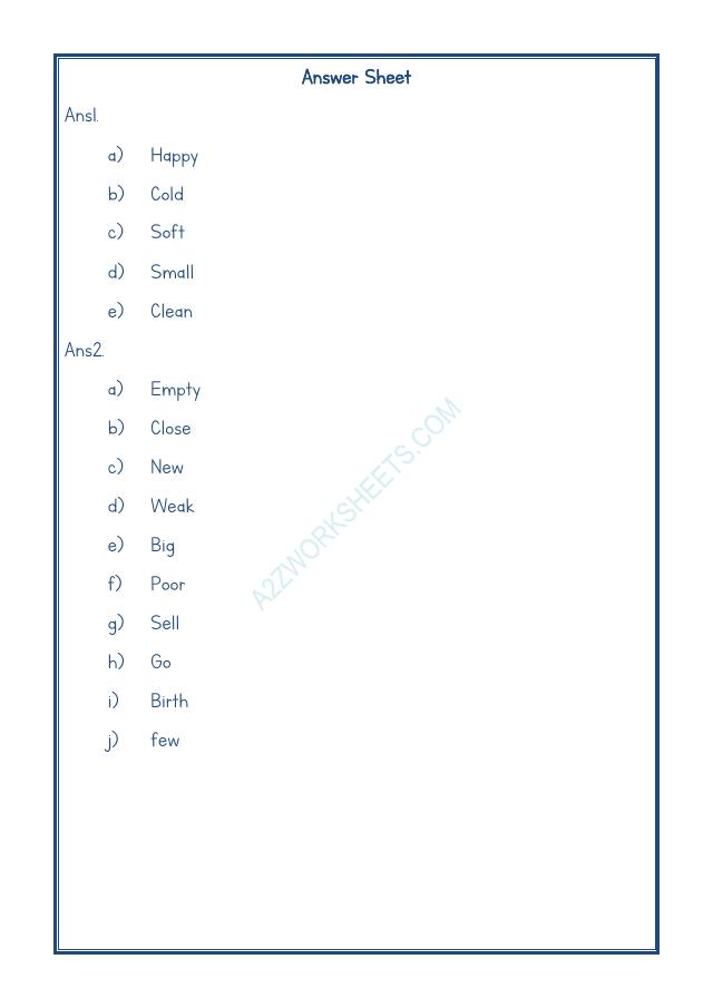 A2ZWorksheets:English-Grammar-Opposite Word-07