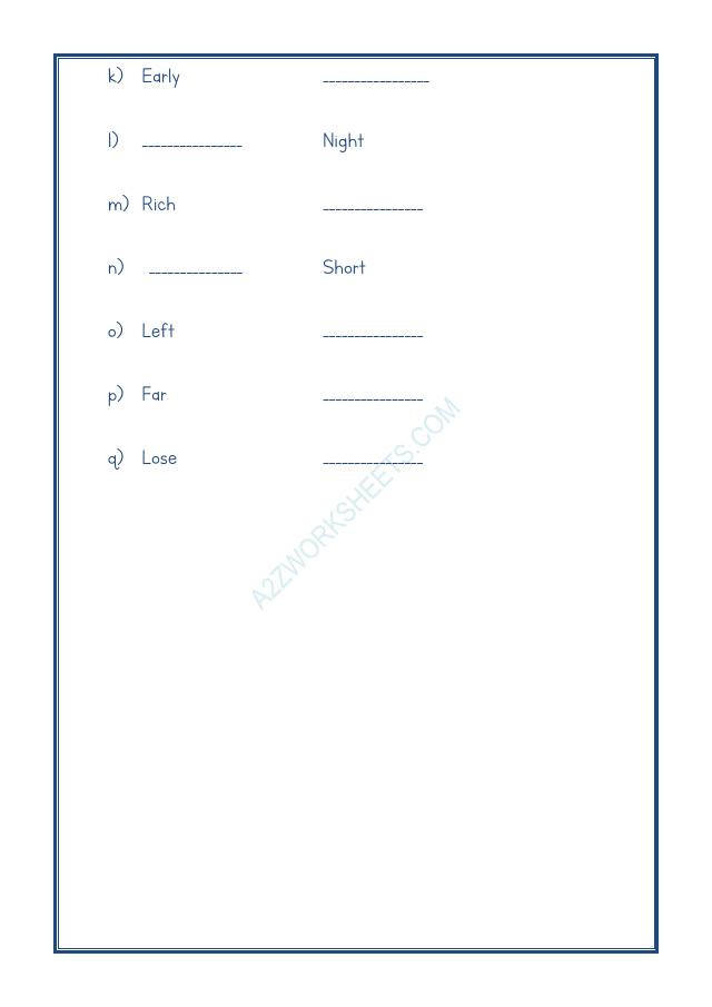 A2ZWorksheets:English-Grammar-Opposite Word-08