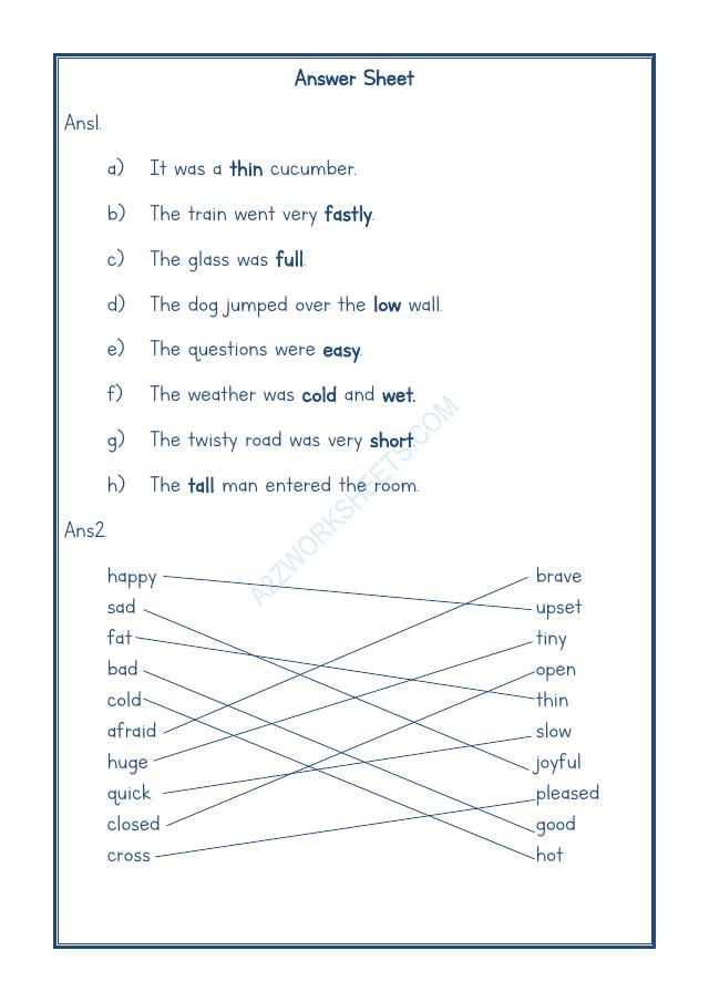 A2ZWorksheets:English-Grammar-Opposite Word-09
