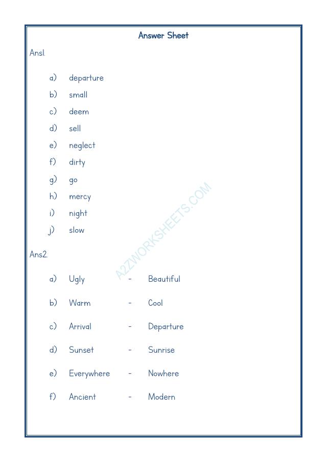 A2ZWorksheets:English-Grammar-Opposite Word-02