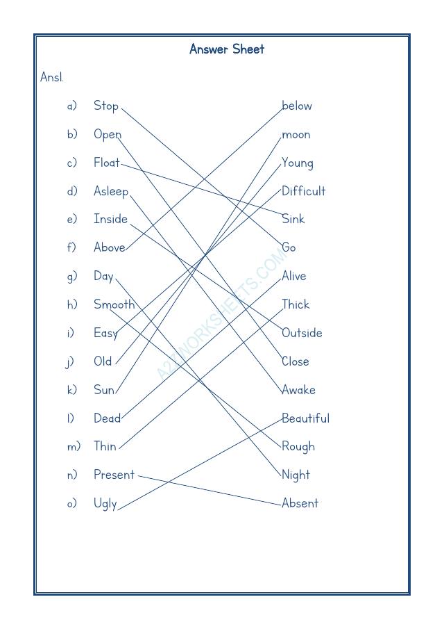 A2ZWorksheets:English-Grammar-Opposite Word-06