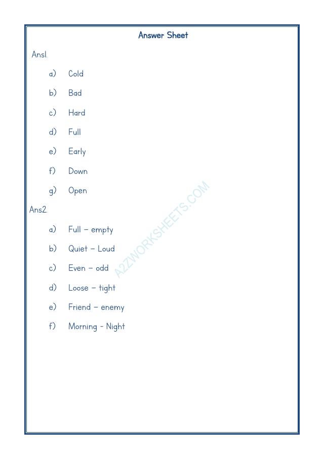A2ZWorksheets:English-Grammar-Opposite Word-09