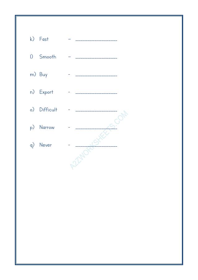 A2ZWorksheets:English-Grammar-Opposite Word-03