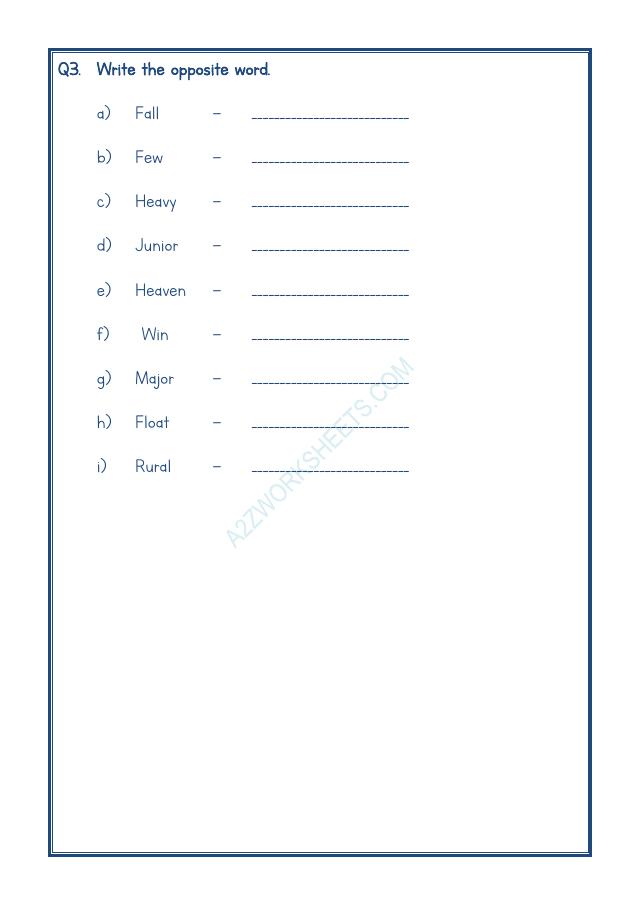 A2ZWorksheets:English-Grammar-Opposite Word-07