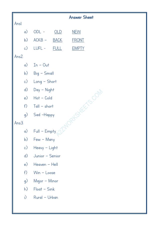 A2ZWorksheets:English-Grammar-Opposite Word-07