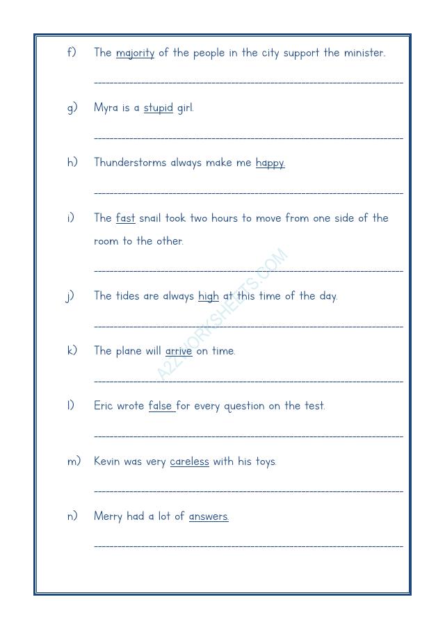 A2ZWorksheets:English-Grammar-Opposite Word-10