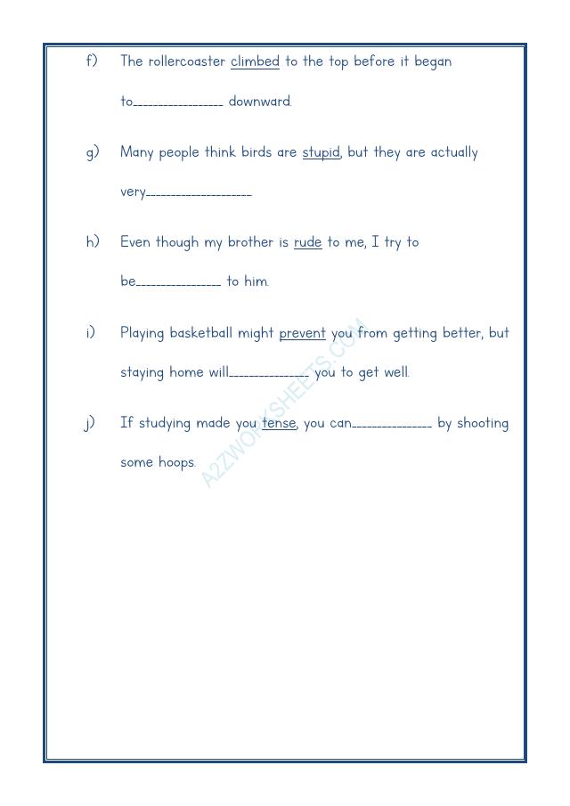 A2ZWorksheets:English-Grammar-Antonyms-04