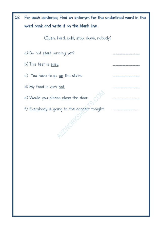 A2ZWorksheets:English-Grammar-Antonyms-10