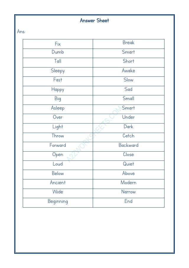 A2ZWorksheets:English-Grammar-Antonyms-02
