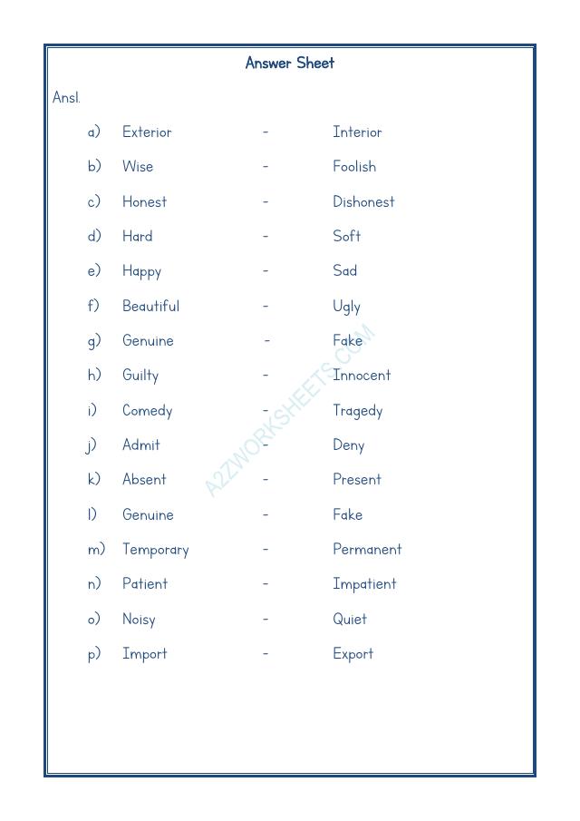A2ZWorksheets:English-Grammar-Antonyms-09