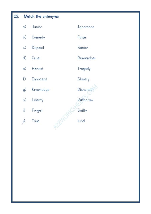 A2ZWorksheets:English-Grammar-Antonyms-09