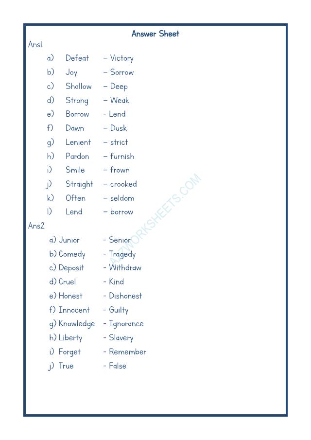 A2ZWorksheets:English-Grammar-Antonyms-09