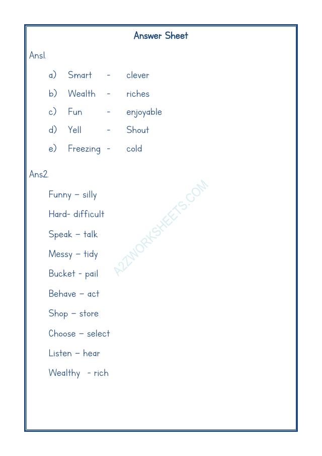 A2ZWorksheets:English-Grammar-Synonyms-09