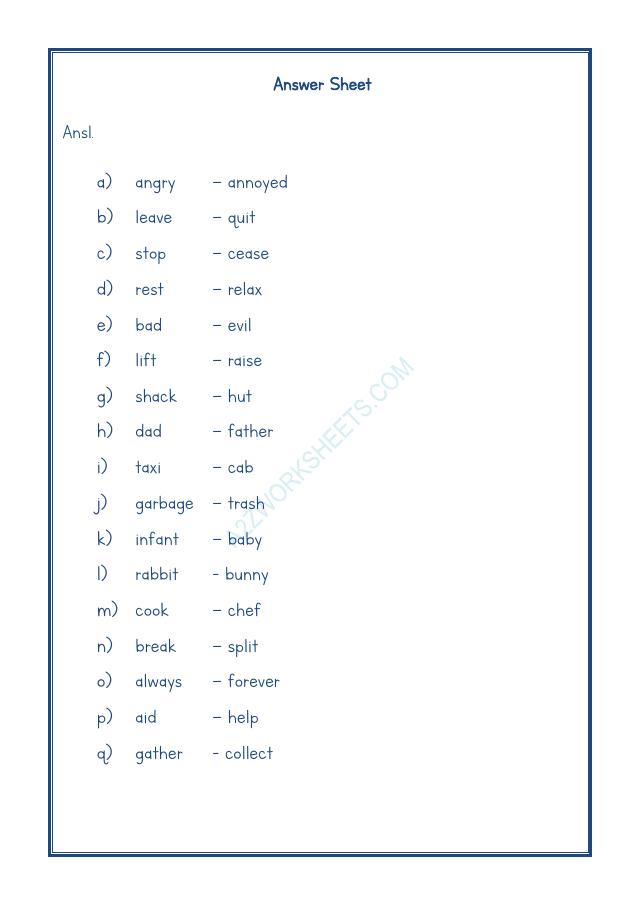 A2ZWorksheets:English-Grammar-Synonyms-10