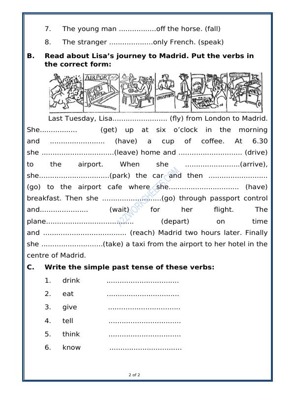 A2ZWorksheets:English-Grammar-Simple Past Tense